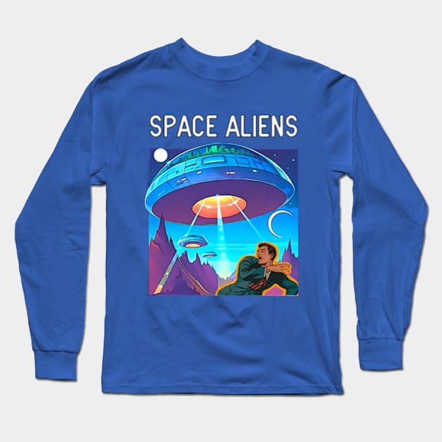 space aliens Long Sleeve T-Shirt by HARKO DESIGN